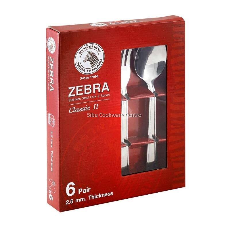 Zebra 6 Pairs ''Classic II'' Fork & Spoon Set