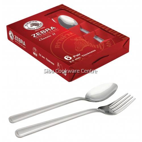 Zebra 6 Pairs Classic Ii Fork Spoon Set
