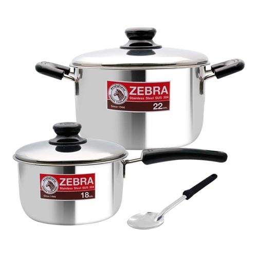 Zebra 18cm Buddy Sauce Pan & 22cm Sauce Pot with Ladle